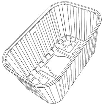 RPET indeliai, 750g / 187 x 115 x 75 mm, tankesnis plastikas, 1304 vnt.